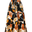 Women's Pleated Floral Print Elastic Waist Skirt