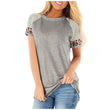 Maternity Striped Tees Nursing Tops Short leopard