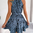 Casual Leopard Print Ruffled Swing Dress Summer Fashion Beach Dresses Women