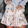 Retro Pleated Women Floral Print Rockabilly Elastic High Waist Hips-Wrapped Mini Skirts