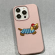 Cute Simple Embroidery Sausage Dog Silicone Phone Case
