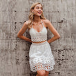 Short A-line embroidered floral skirt