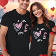 Love Valentine'S Day T-Shirt,   Couple T-Shirt, Couple Christmas, Fashion Casual T-Shirt, Short-Sleeved T-Shirt