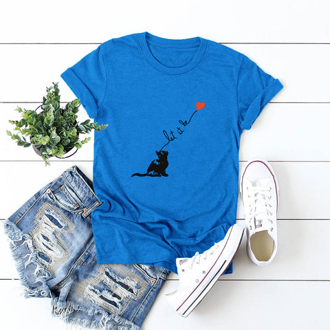 European and American Women's Tops Pure Cotton Short-Sleeved T-shirt