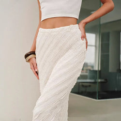 Fashionable Knitted Jacquard Split Skirt