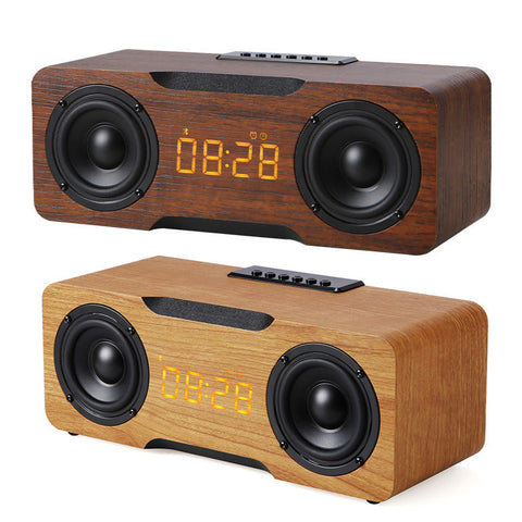 Wooden Clock Bluetooth Speaker, Support U Disk TF Card Function, Home Desktop Speaker