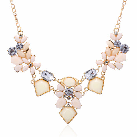 New Arrival Resin Fashion Colorful Cute Charm Gem Flower Choker Necklaces & Pendants Fashion Jewelry Woman Gift Summer style