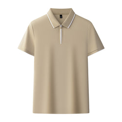 Solid Color Zipper High Quality POLO Men's Short Sleeve