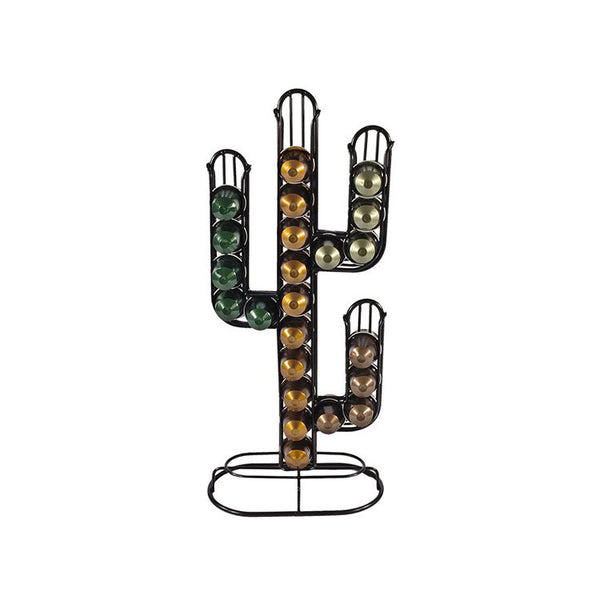 Coffee Capsule Rack Iron Wire Black Cactus Coffee Capsule Storage Display Rack