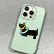 Cute Simple Embroidery Sausage Dog Silicone Phone Case