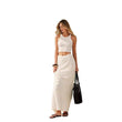 Fashionable Knitted Jacquard Split Skirt