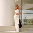 Fashionable Knitted Jacquard Split Skirt