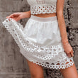 Short A-line embroidered floral skirt