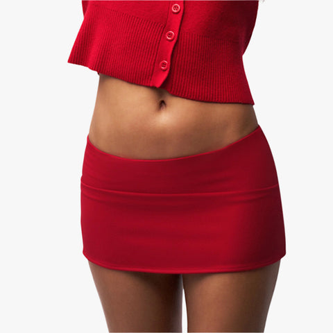 Women's Fashion Pure Color Tight Short Skirt