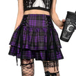 High Waist Layered Plaid Lace-up Corns Mini Skirt