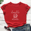Letter Puppy Printed Short-sleeved Top
