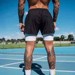 Men's Simple American Quick-drying Running Double-layer Sports Shorts
