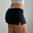 Simple Drawstring Split Solid Color Low Waist Anti-exposure Slimming Sheath Pantskirt