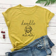 Letter Puppy Printed Short-sleeved Top