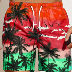 Men's 3D Printing Smoke Pattern Loose Beach Pants