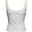 Women's Solid Color Ribbed Knitted Tight Fitting Basic Versatile Camisole Top