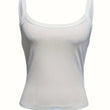 Women's Solid Color Ribbed Knitted Tight Fitting Basic Versatile Camisole Top