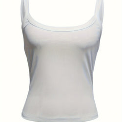 Women's Solid Color Ribbed Knitted Tight Fitting Basic Versatile Camisole Top