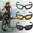 3 Pair Motorcycle Sports Padded Biker Riding Glasses Wind Resistant Sunglasses