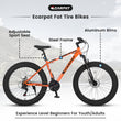 S26109 26 Inch Fat Tire Bike Adult-Youth Full Shimano 21 Speed Mountain Bike, Dual Disc Brake, High-Carbon Steel Frame, Front Suspension, Mountain Trail Bike, Urban Commuter City Bicycle